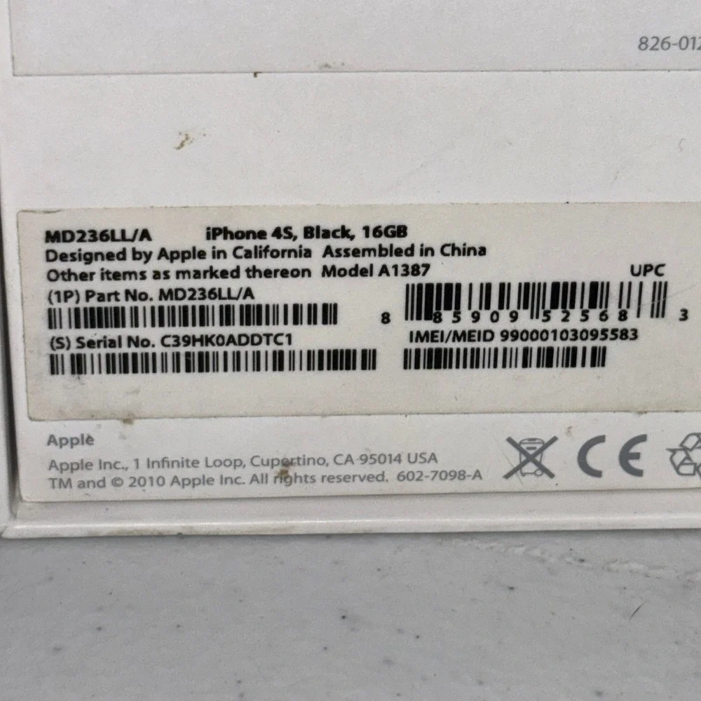 Iphone 4S black 16gb MD236LL/A‎ BOX ONLY
